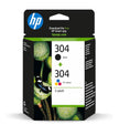 HP 304 2 Pack Tri-colour Black Original Ink Cartridge 3JB05AE