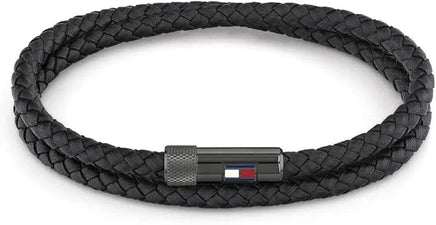 Tommy Hilfiger Jewelry Men's Leather Bracelet Black - 2790262S
