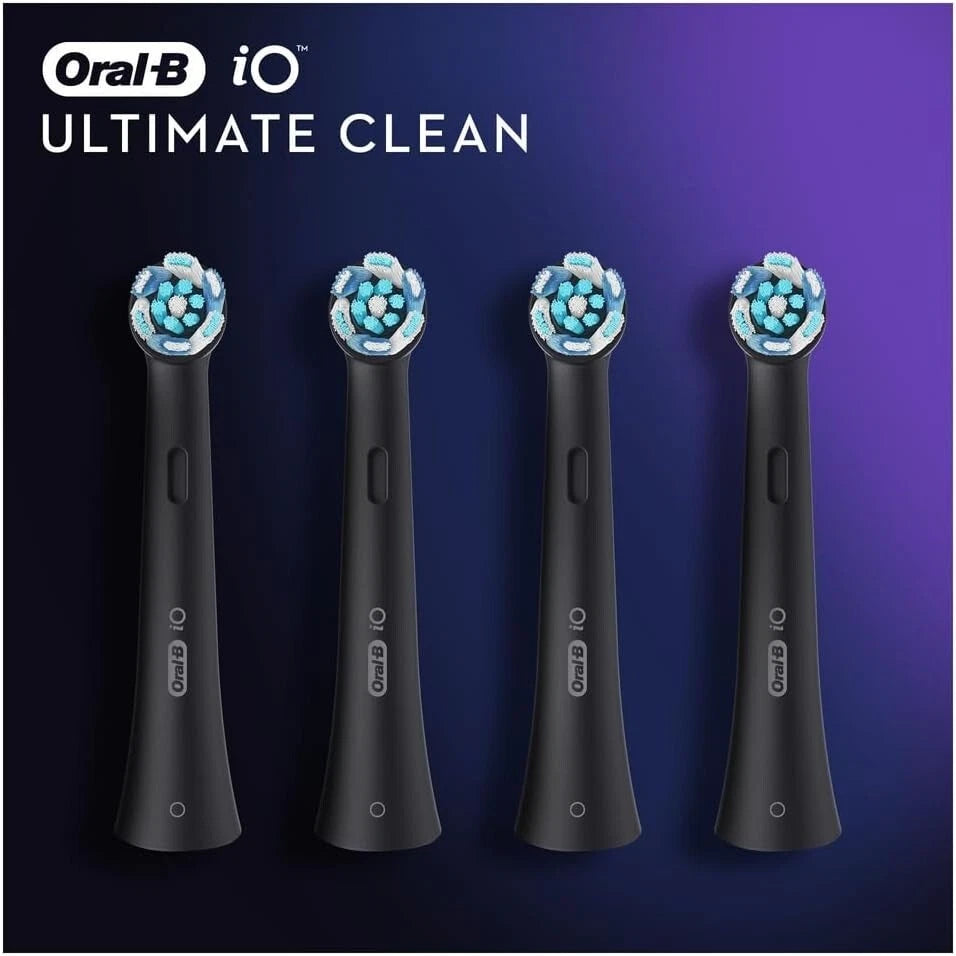 Genuine Oral-B iO Ultimate Clean Replacement Brush Heads - Black - (4 Pack)