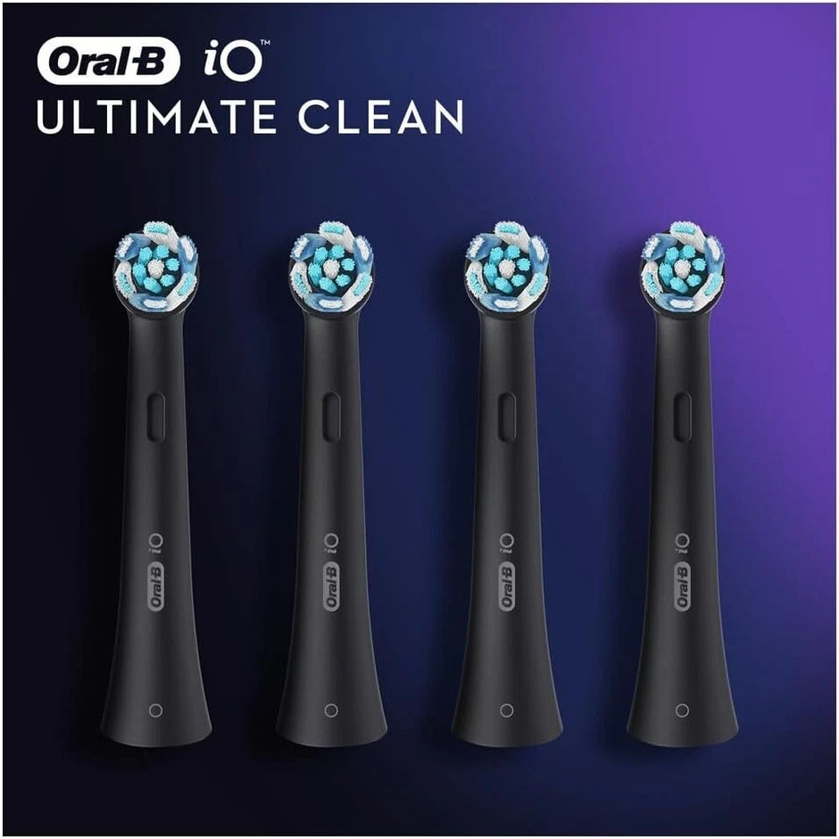 Genuine Oral-B iO Ultimate Clean Replacement Brush Heads - Black - (4 Pack)