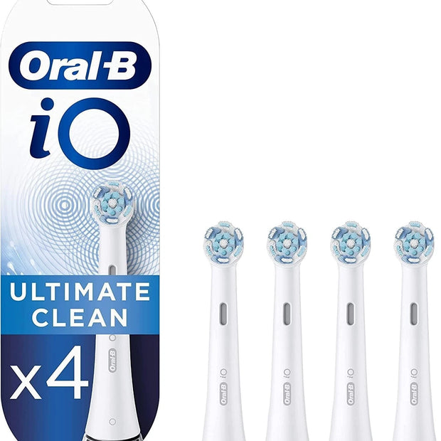 Genuine Oral-B iO Ultimate Clean Replacement Brush Heads - WHITE - (4 Pack)