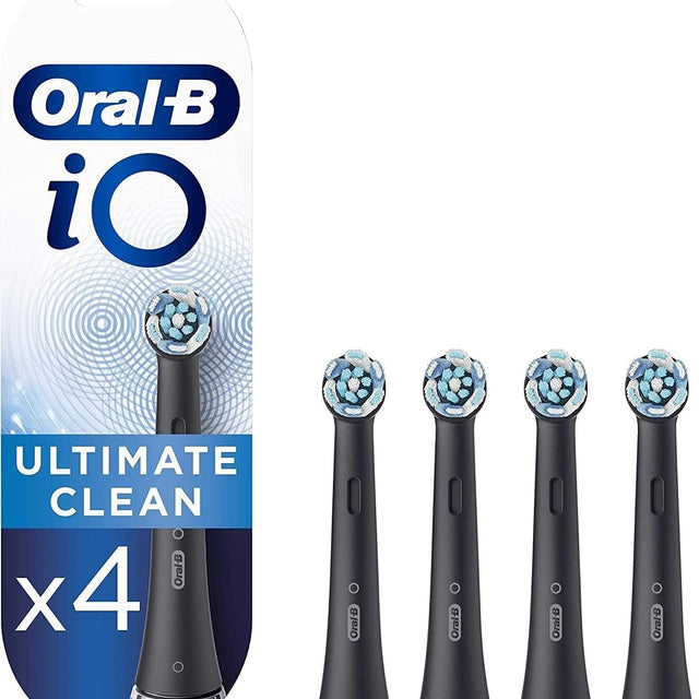 Genuine Oral-B iO Ultimate Clean Replacement Brush Heads - Black - (4 Pack)